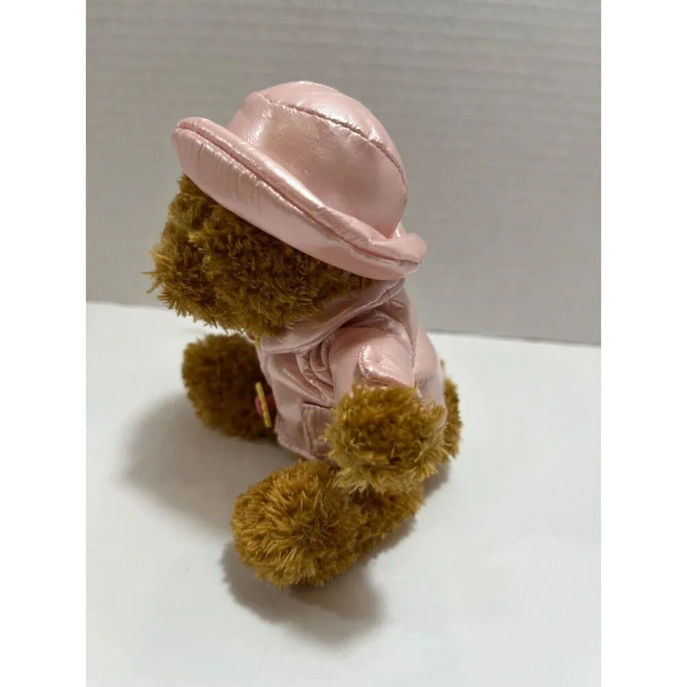Galerie Teddy Bear Leather Looking Jacket Stuffed Animal Plush Flower Buttons